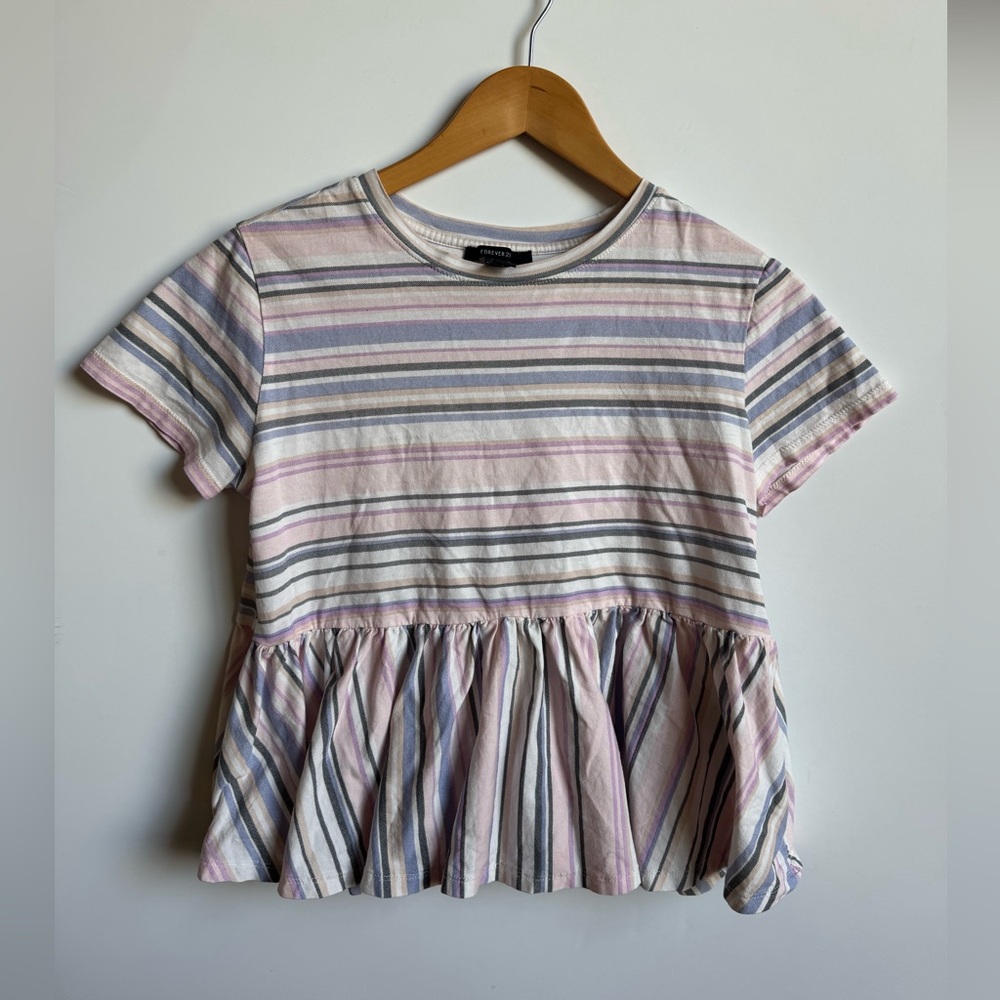 Striped Peplum Blouse